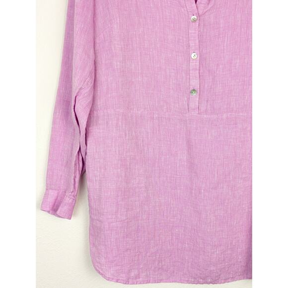J Jill Love Linen Top Roll Tab Popover Lilac Purple Pink Spring Summer Size XS - Picture 4 of 11